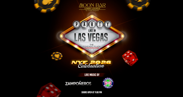 Party Like in Vegas New Year’s Eve Party - Moon Bar @ The Condado Plaza Hotel, San Juan